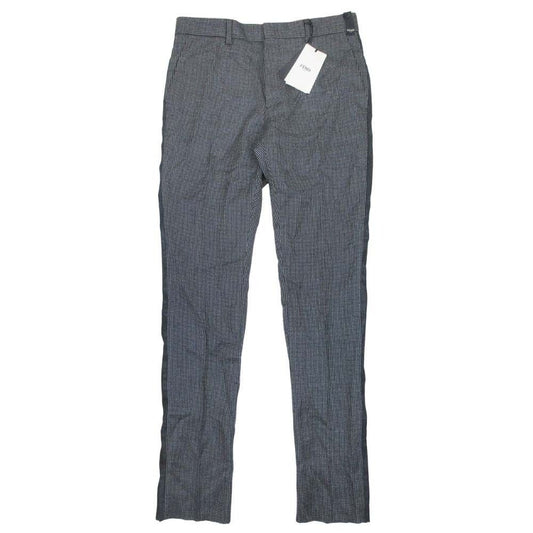 Fendi All Over Pattern Side Line Trousers No Tuck Tapered Pants 46 Black