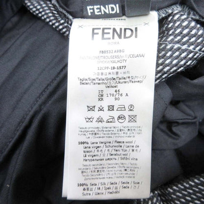 Fendi All Over Pattern Side Line Trousers No Tuck Tapered Pants 46 Black — view 8