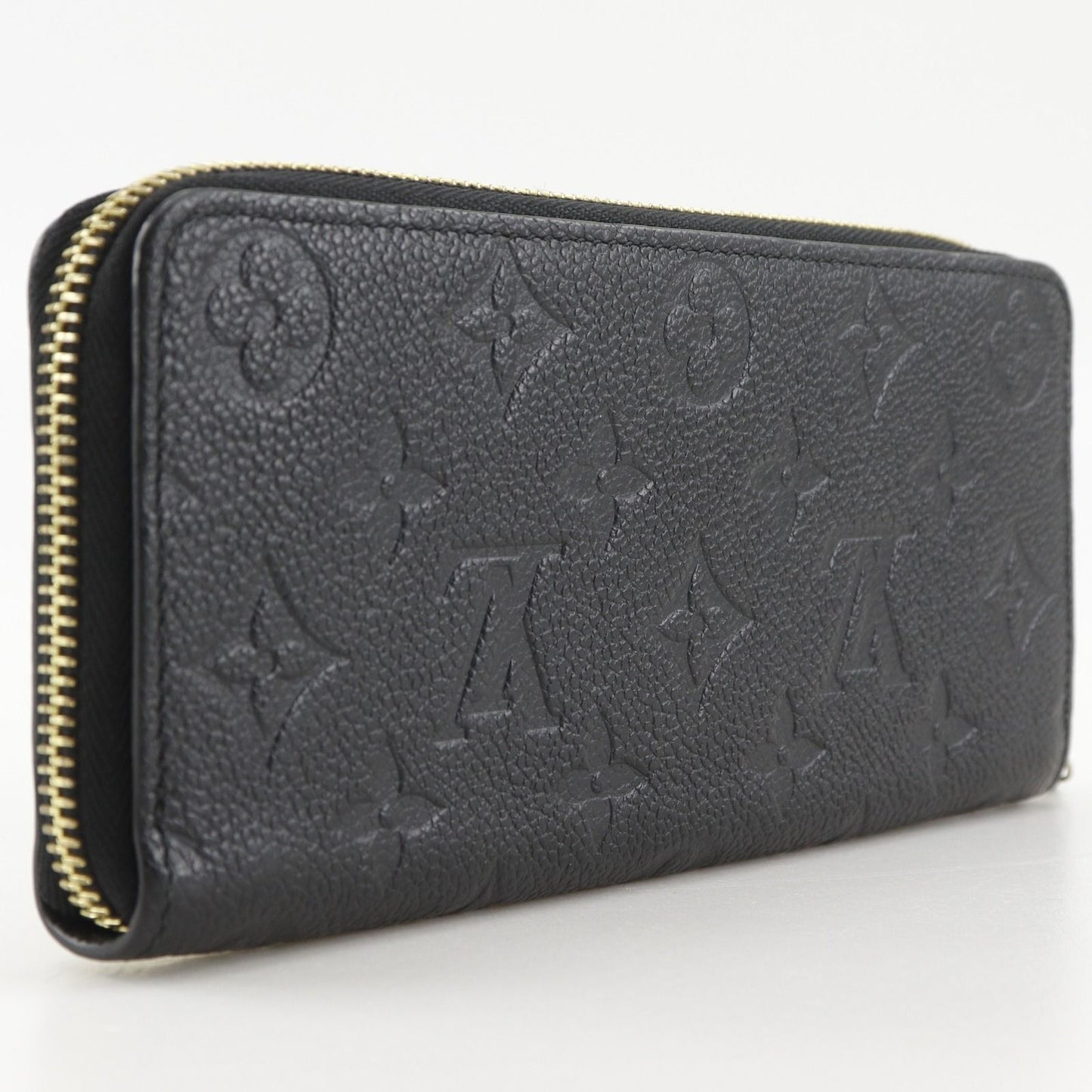 Louis Vuitton Portefeuille Clemence Zip Around Monogram Empreinte Noir Black — view 3
