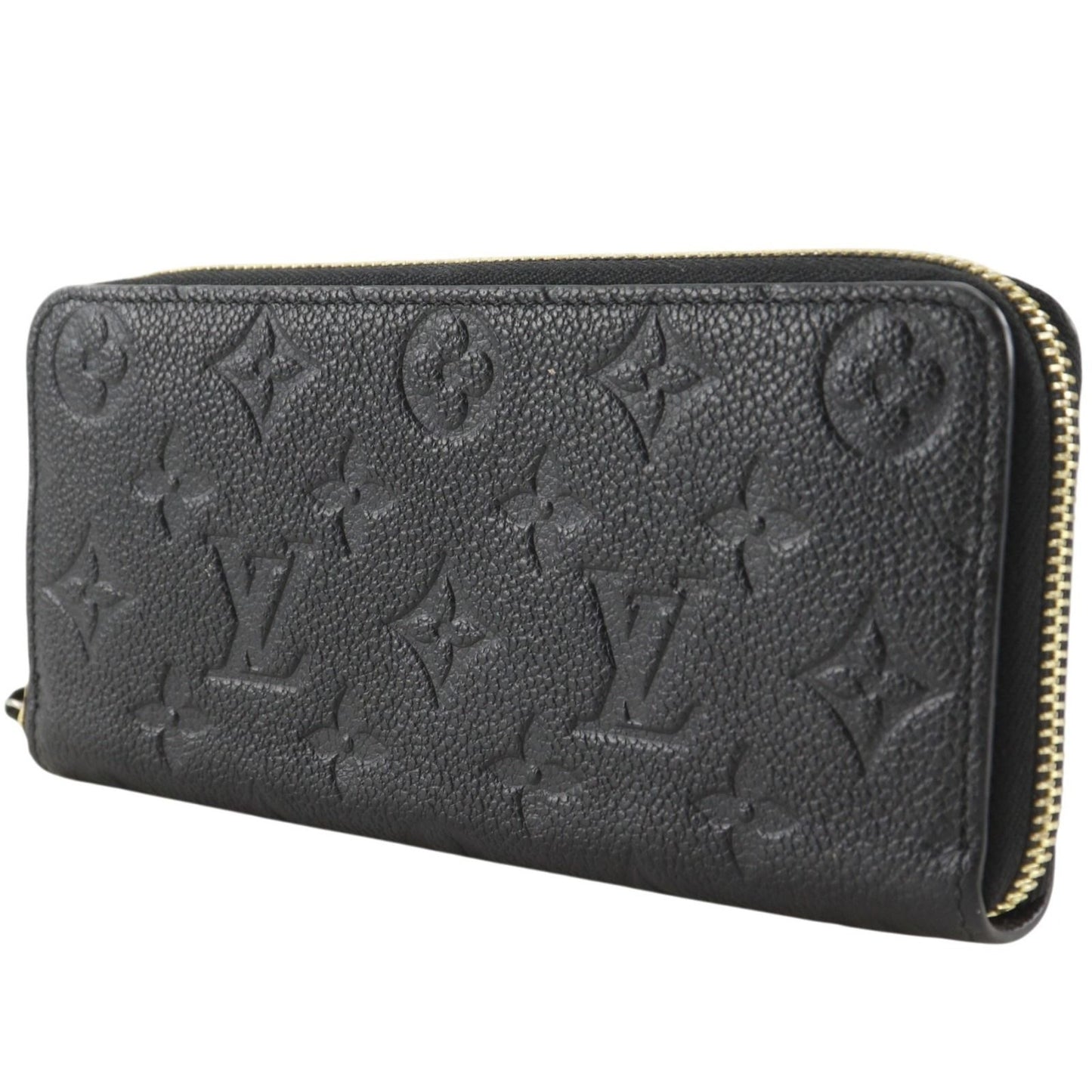 Louis Vuitton Portefeuille Clemence Zip Around Monogram Empreinte Noir Black — view 2
