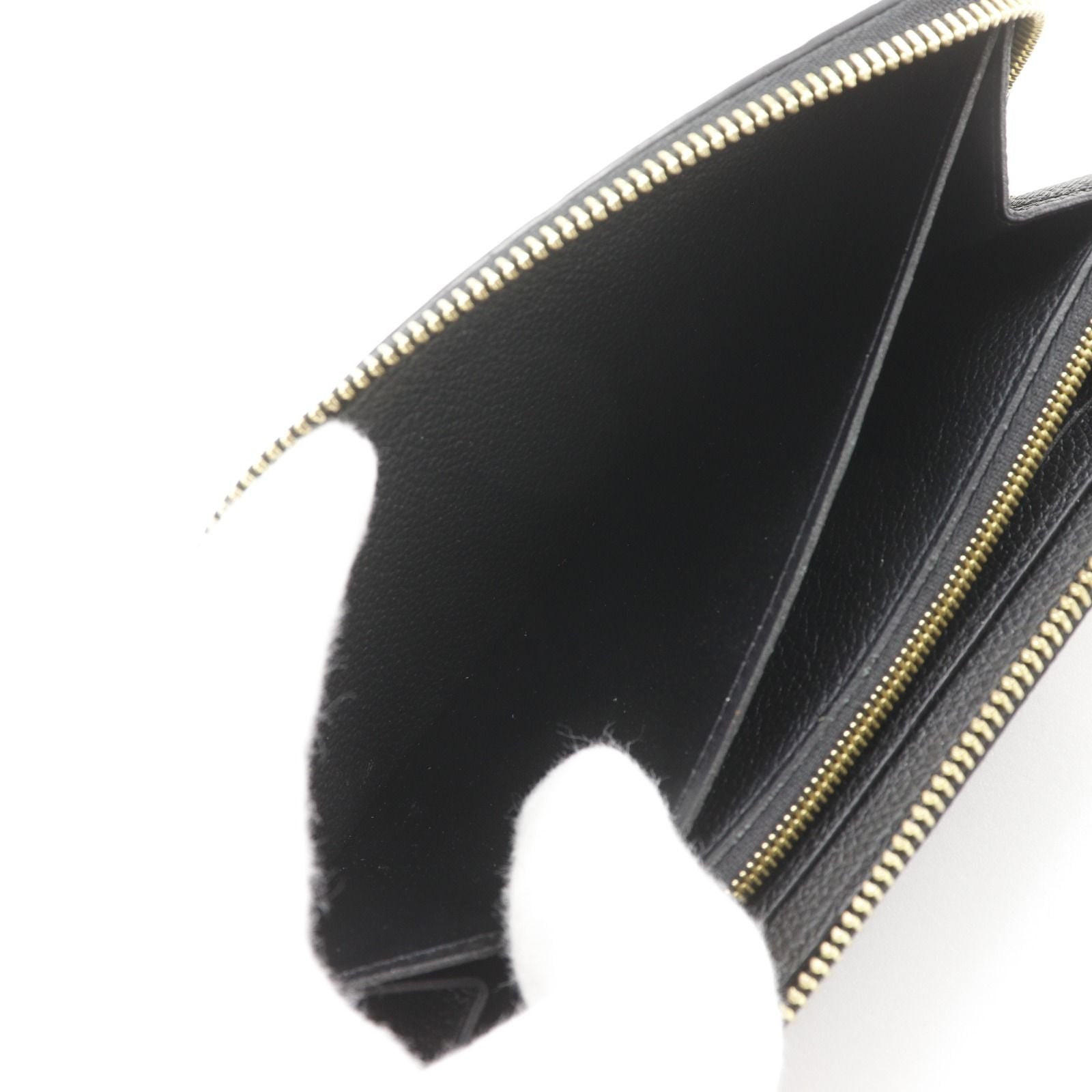 Louis Vuitton Portefeuille Clemence Zip Around Monogram Empreinte Noir Black — view 5