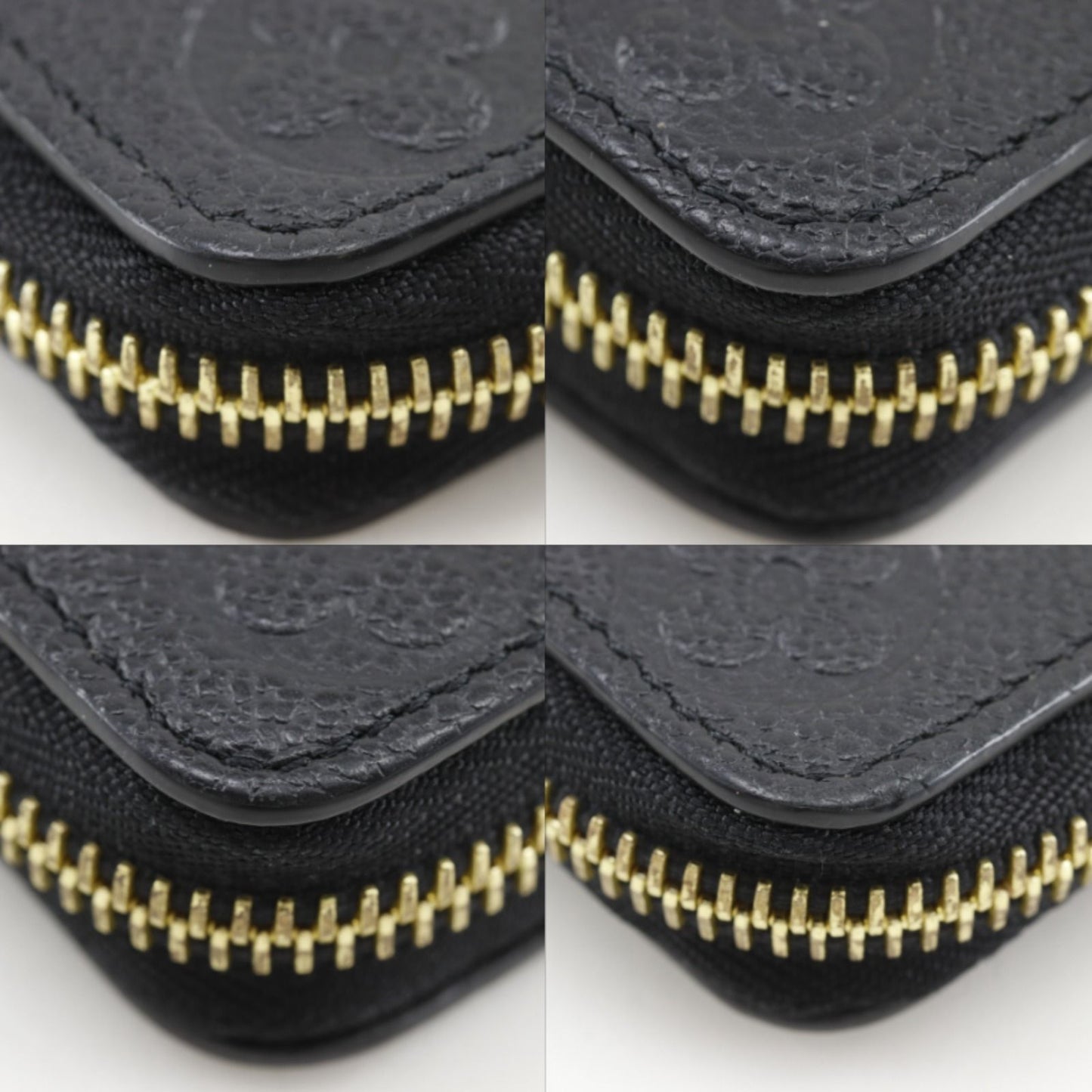 Louis Vuitton Portefeuille Clemence Zip Around Monogram Empreinte Noir Black — view 4