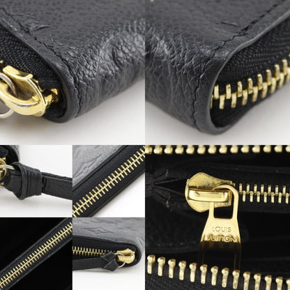 Louis Vuitton Portefeuille Clemence Zip Around Monogram Empreinte Noir Black — view 9