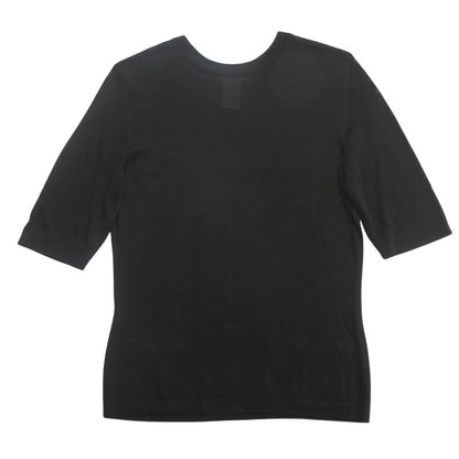 Hermes Rayon Knit Top T-Shirt Front Pocket Vintage Sheer M Black Sweater — view 2
