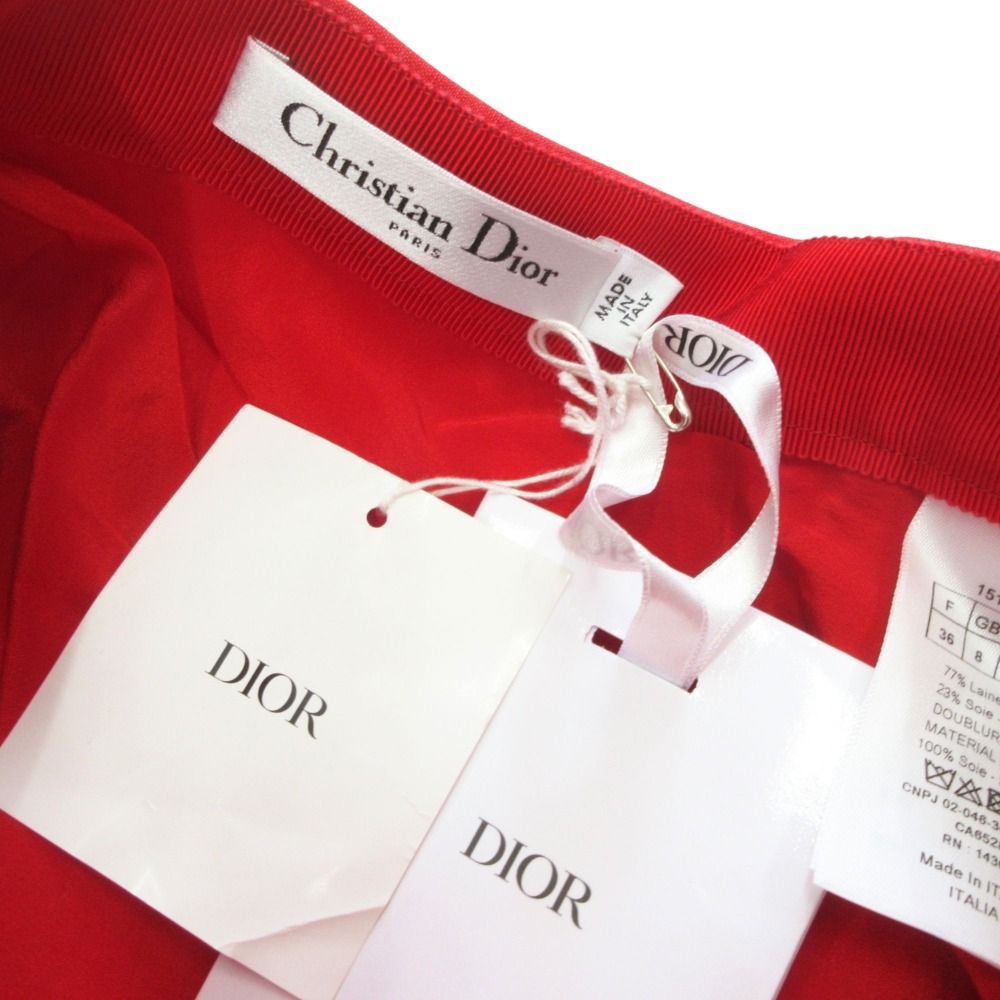 Dior Silk Blend Mini Skirt Heart Pocket Pleats 36 — view 7