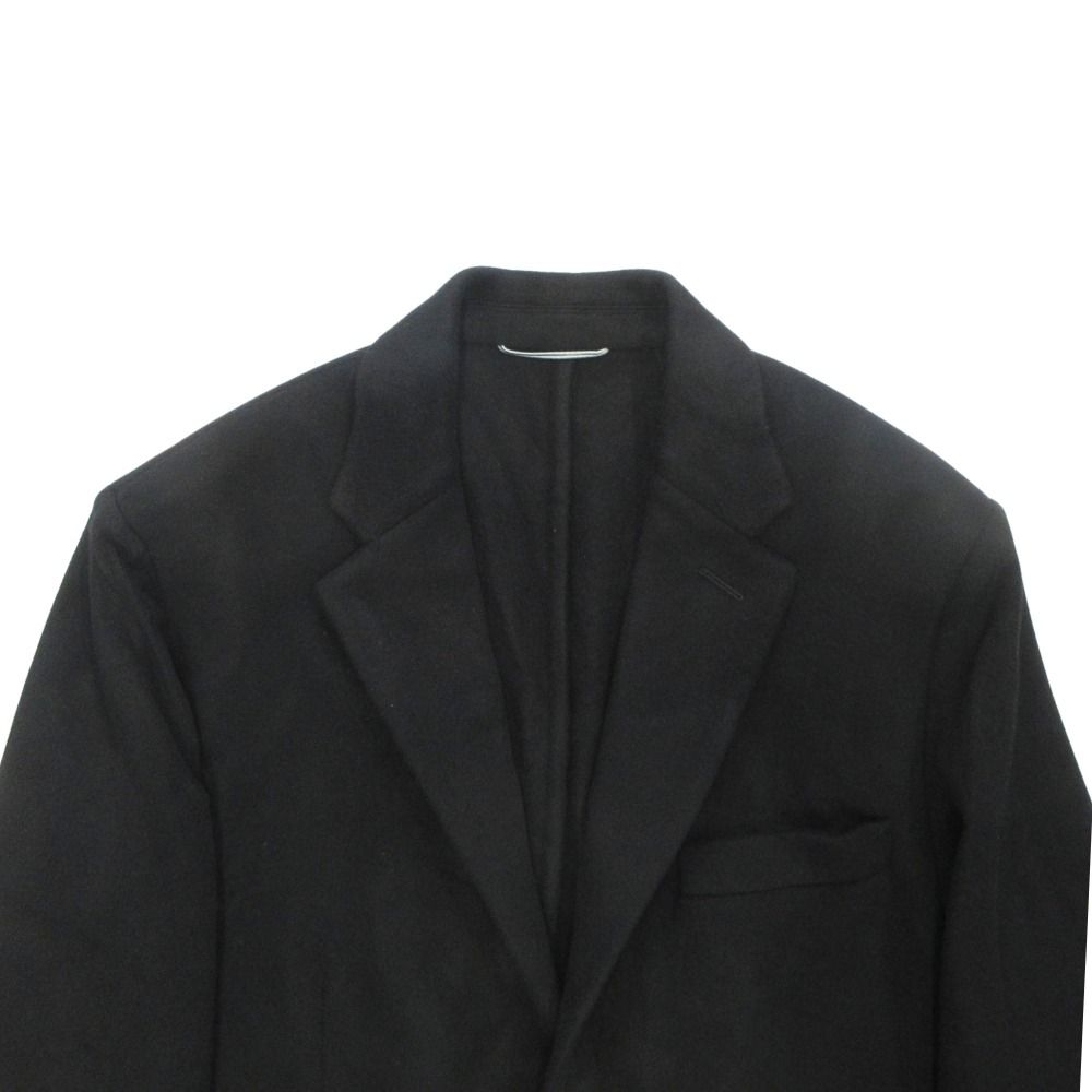 Dior Cashmere Melton Te la de Jacket Blazer Notch Lapel Single Brest 46 Black — view 3