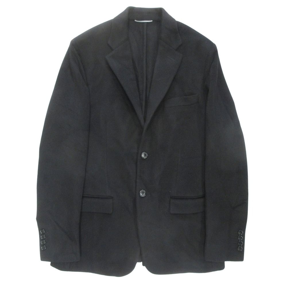 Dior Cashmere Melton Te la de Jacket Blazer Notch Lapel Single Brest 46 Black