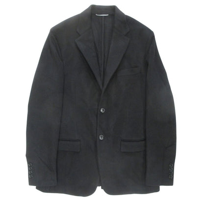 Dior Cashmere Melton Te la de Jacket Blazer Notch Lapel Single Brest 46 Black
