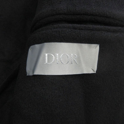 Dior Cashmere Melton Te la de Jacket Blazer Notch Lapel Single Brest 46 Black — view 6