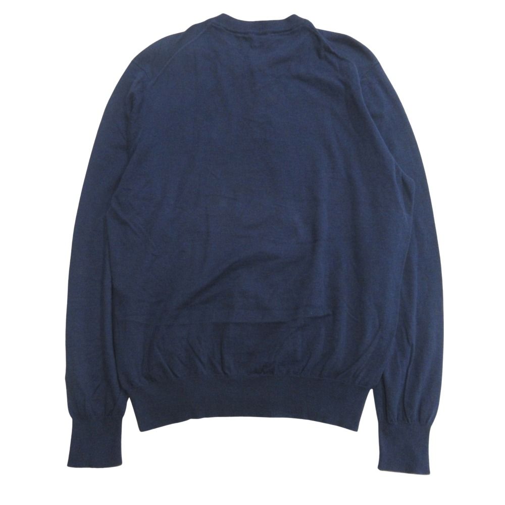 Brunello Cucinelli Henley Neck Knit Sweater Cotton Navy — view 2