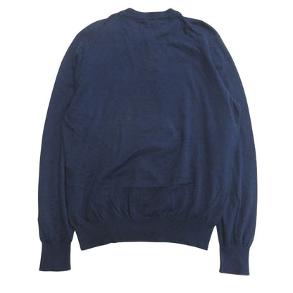 Brunello Cucinelli Henley Neck Knit Sweater Cotton Navy — view 2