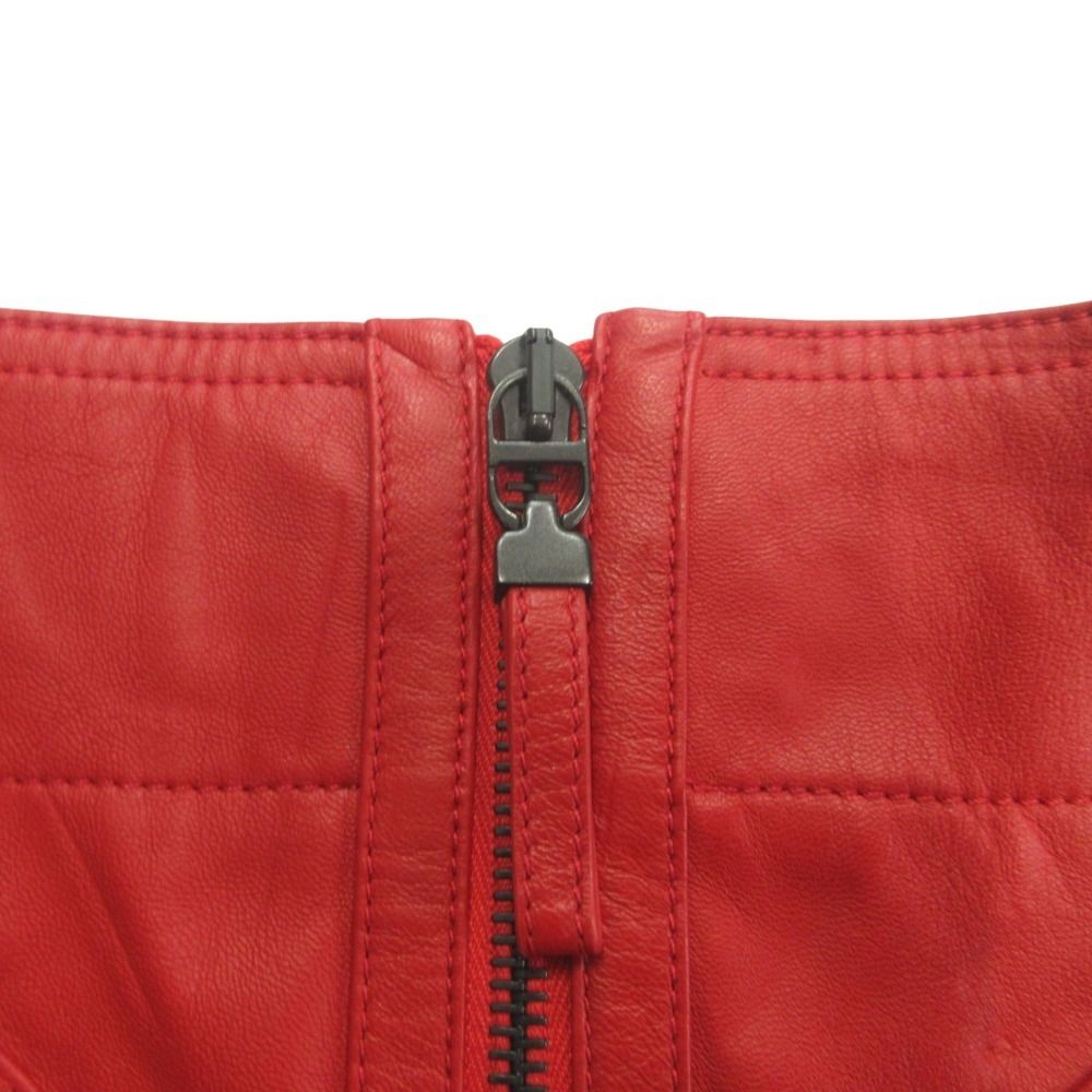 Dior Heart Pocket Lamb Leather Mini Skirt Flare High Waist Sheep 38 — view 5