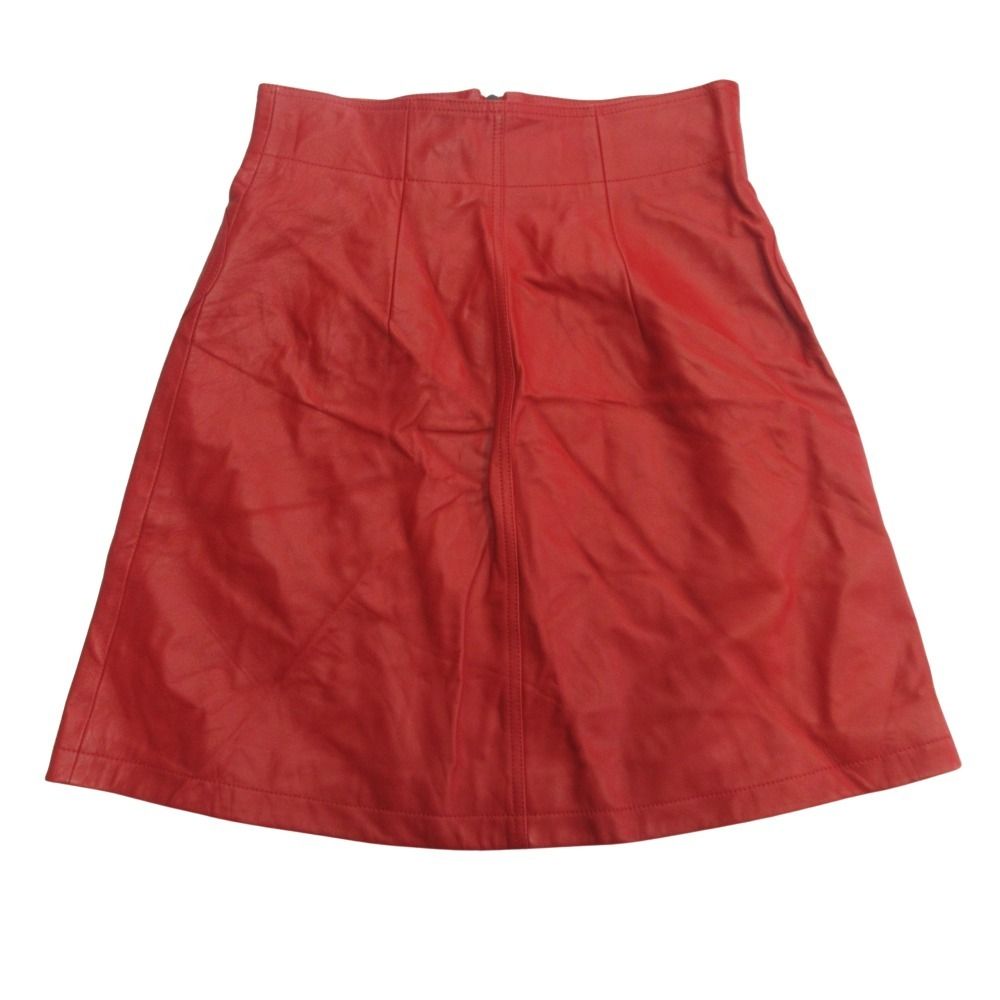 Dior Heart Pocket Lamb Leather Mini Skirt Flare High Waist Sheep 38 — view 2