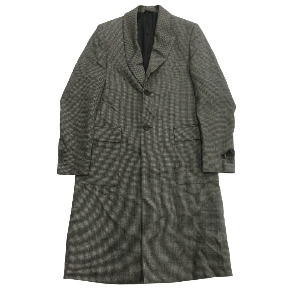 Fendi Asymmetric Lapel Chesterfield Coat Wool Shawl Color 46 Black