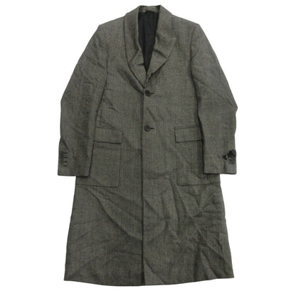 Fendi Asymmetric Lapel Chesterfield Coat Wool Shawl Color 46 Black