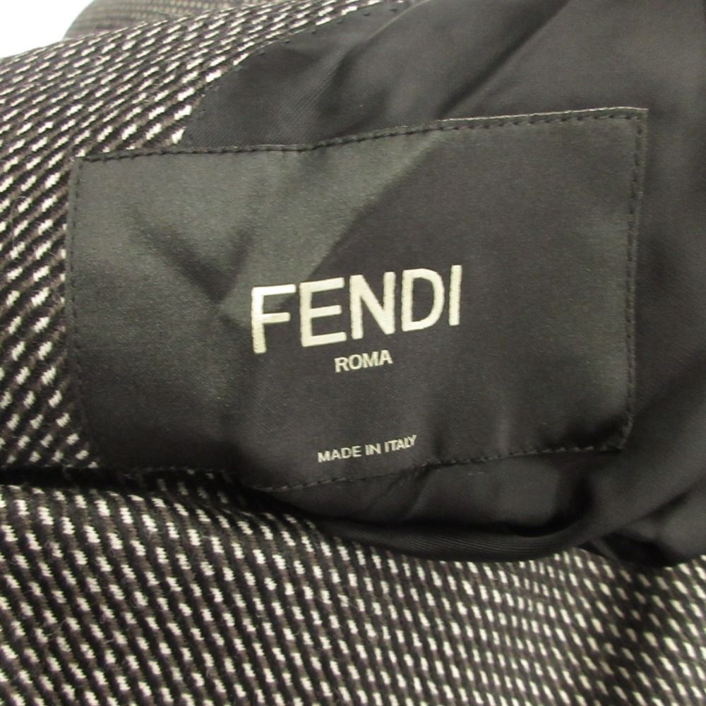 Fendi Asymmetric Lapel Chesterfield Coat Wool Shawl Color 46 Black — view 6