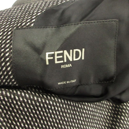 Fendi Asymmetric Lapel Chesterfield Coat Wool Shawl Color 46 Black — view 6