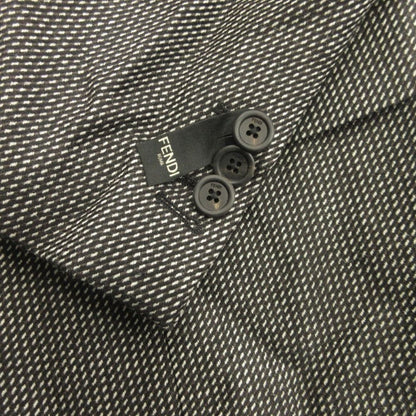Fendi Asymmetric Lapel Chesterfield Coat Wool Shawl Color 46 Black — view 5