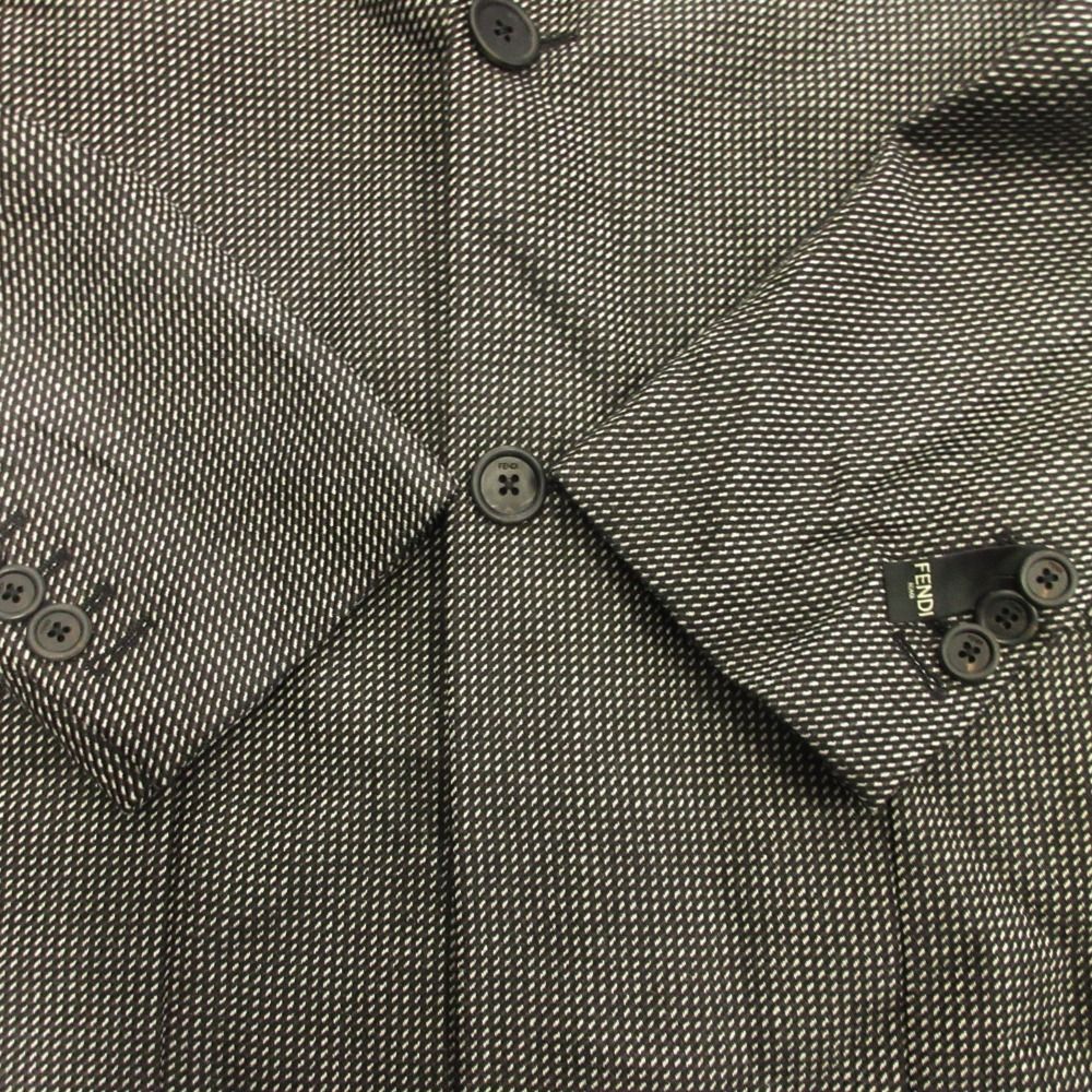Fendi Asymmetric Lapel Chesterfield Coat Wool Shawl Color 46 Black — view 4
