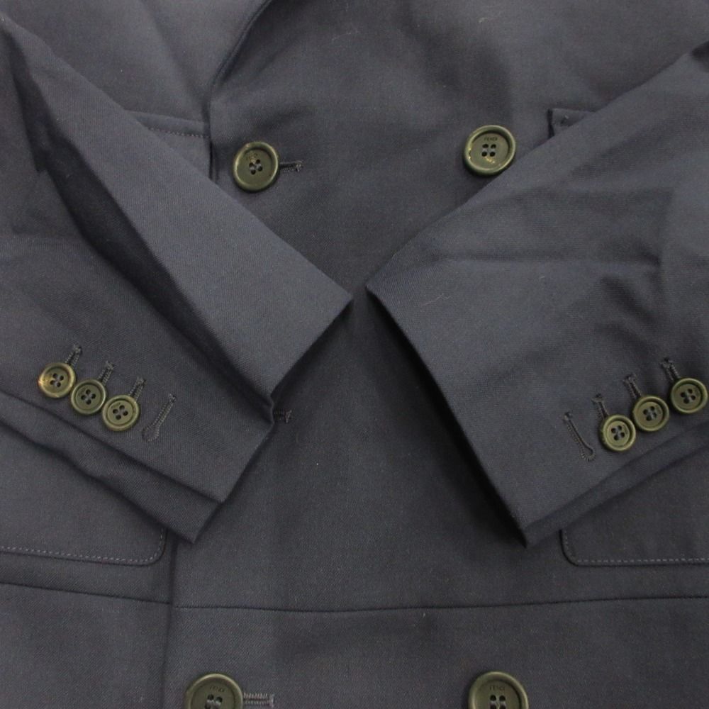 Fendi Asymmetric Lapel Spencer Jacket Cropped Tailored Blazer Double 50 Navy — view 4
