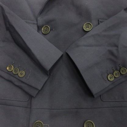 Fendi Asymmetric Lapel Spencer Jacket Cropped Tailored Blazer Double 50 Navy — view 4