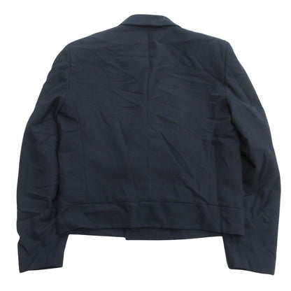 Fendi Asymmetric Lapel Spencer Jacket Cropped Tailored Blazer Double 50 Navy — view 2
