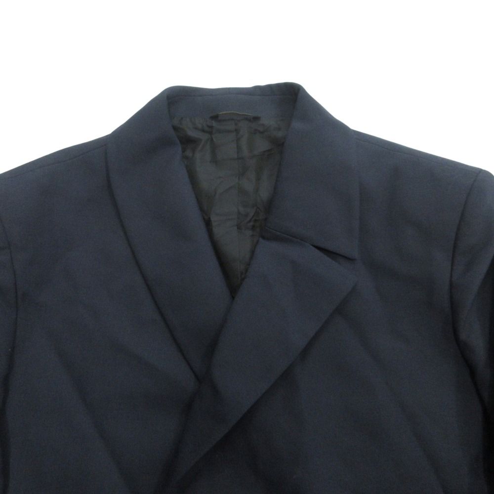 Fendi Asymmetric Lapel Spencer Jacket Cropped Tailored Blazer Double 50 Navy — view 3