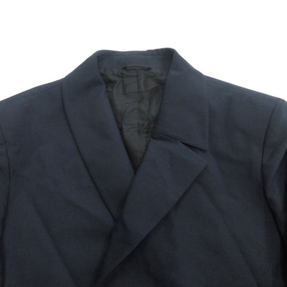 Fendi Asymmetric Lapel Spencer Jacket Cropped Tailored Blazer Double 50 Navy — view 3