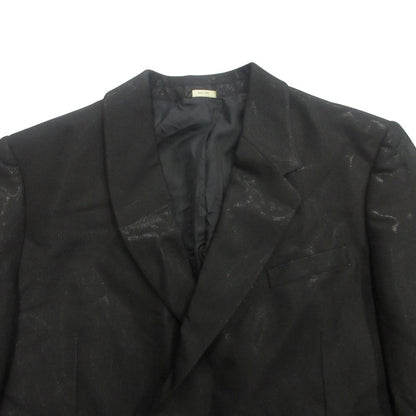 Fendi Asymmetric Lapel Shiny Tailored Jacket Blazer Double Wool 50 Black — view 3