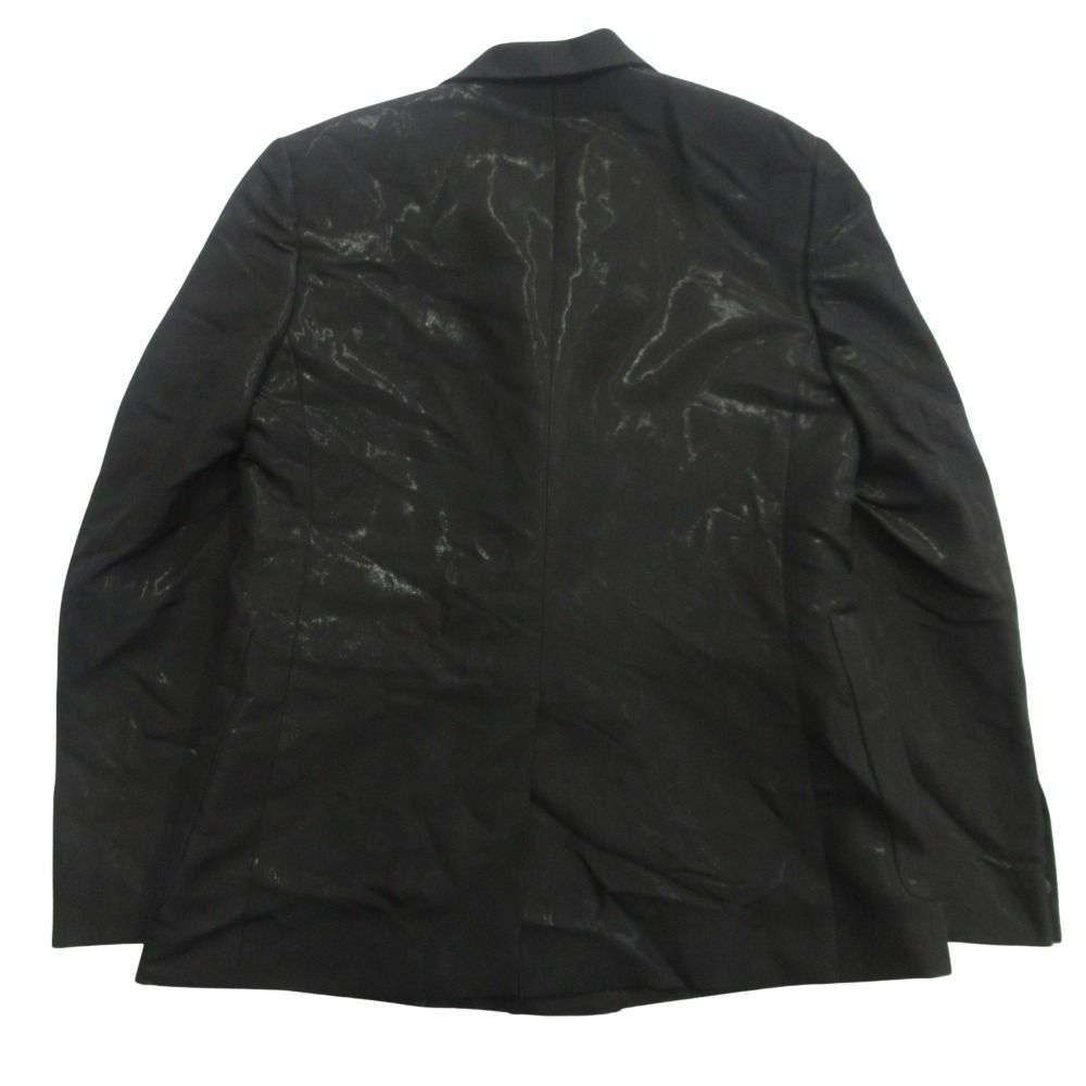 Fendi Asymmetric Lapel Shiny Tailored Jacket Blazer Double Wool 50 Black — view 2