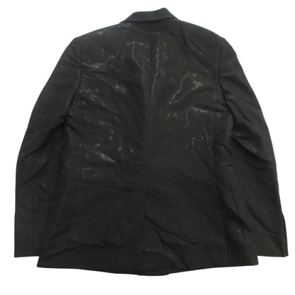 Fendi Asymmetric Lapel Shiny Tailored Jacket Blazer Double Wool 50 Black — view 2