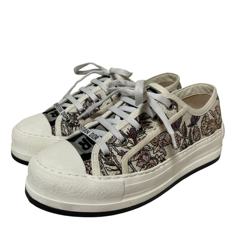 Dior Walk'n' Florilegio Flower Embroidery Sneakers 36 White