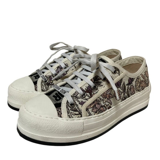 Dior Walk'n' Florilegio Flower Embroidery Sneakers 36 White