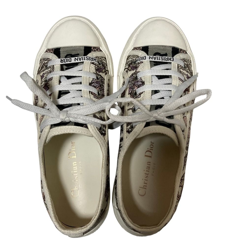 Dior Walk'n' Florilegio Flower Embroidery Sneakers 36 White — view 4