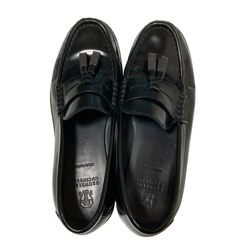 Brunello Cucinelli Moni Retassel Loafers Shoes 38 Black — view 4