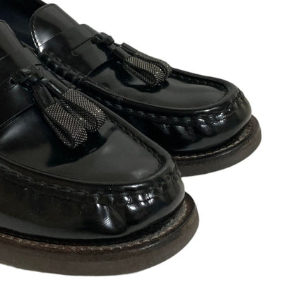 Brunello Cucinelli Moni Retassel Loafers Shoes 38 Black — view 6