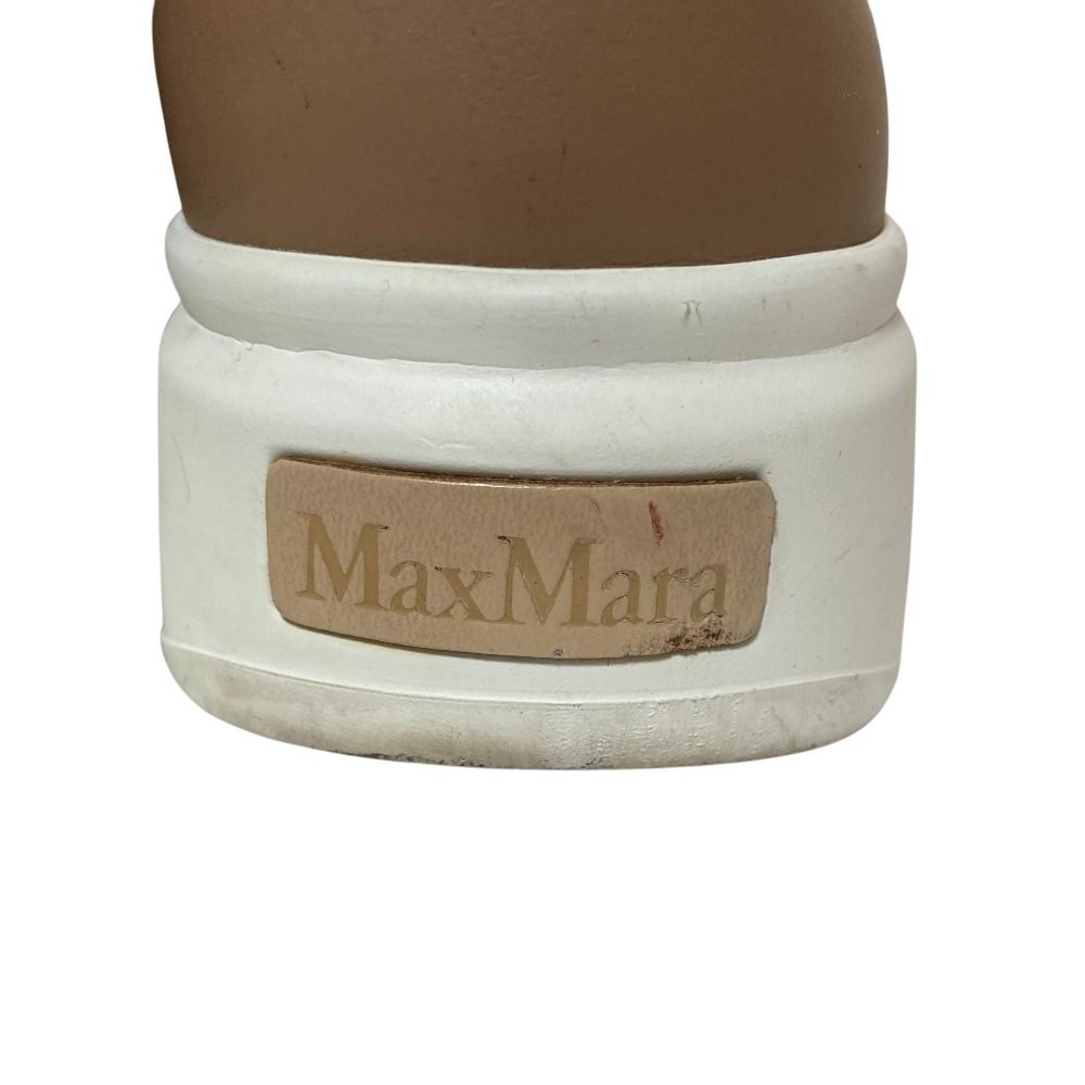 Max Mara Center Logo Leather Low Cut Sneakers 38 Brown — view 8