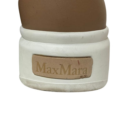 Max Mara Center Logo Leather Low Cut Sneakers 38 Brown — view 8