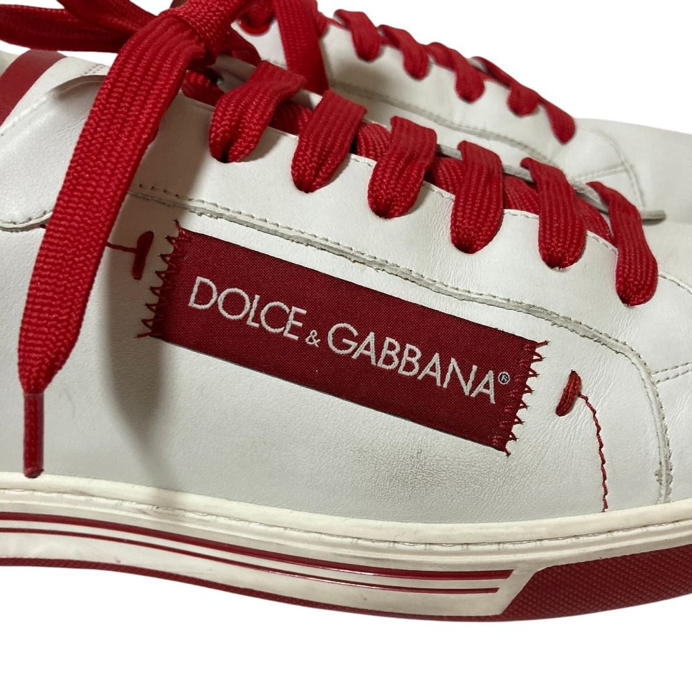 Dolce & Gabbana Leather Low Cut Sneakers 7 White — view 7