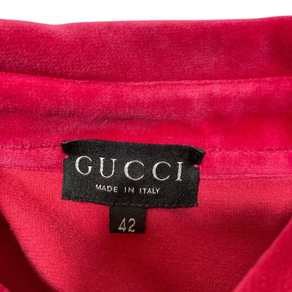 Gucci Era Velvet Long Sleeve Polo Shirt 42 — view 6