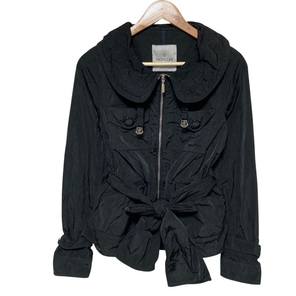 Moncler Belleville Round Color Belted Nylon Jacket 1 Black