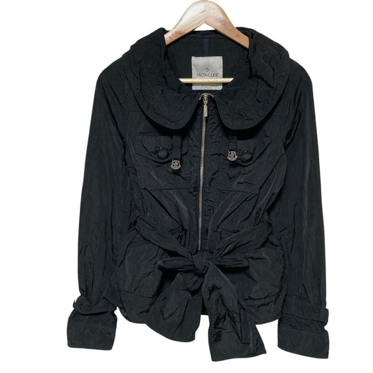 Moncler Belleville Round Color Belted Nylon Jacket 1 Black