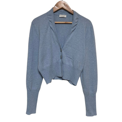 Brunello Cucinelli Cashmere Digan Top Ensemble L M Blue — view 4
