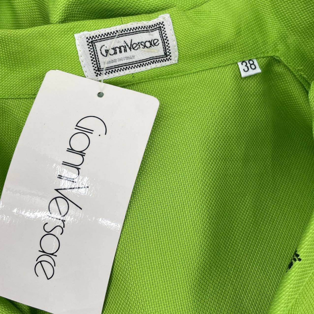 Versace Gianni Shirt Blouse Long Sleeve Green 38 — view 7