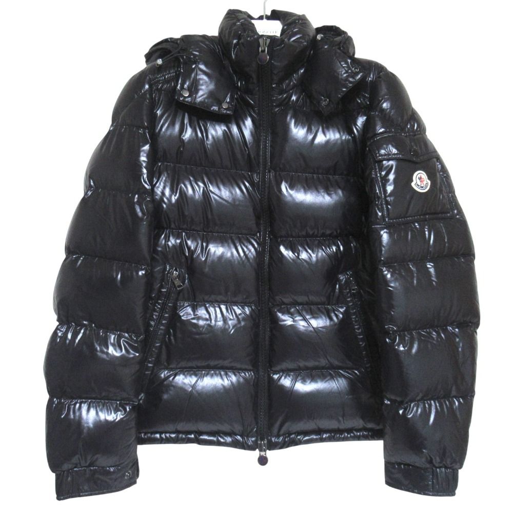 Moncler Maya Zip Up Hoodie Nylon Down Jacket 2 Black