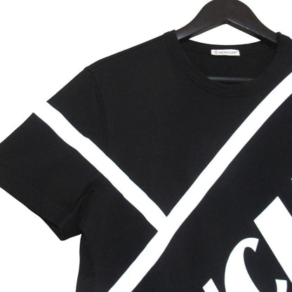 Moncler Maglia T-Shirt Front Logo Print Short Sleeve M Black White — view 3