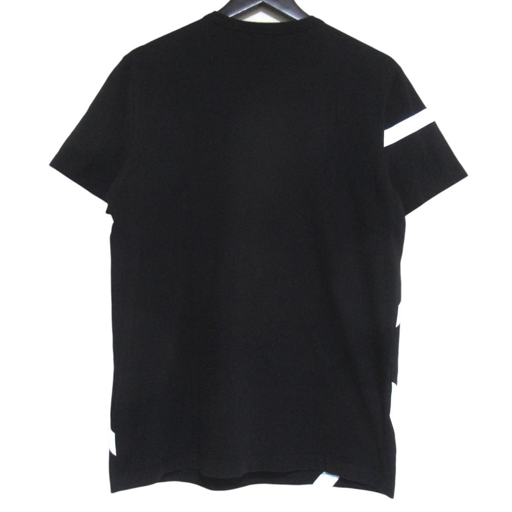 Moncler Maglia T-Shirt Front Logo Print Short Sleeve M Black White — view 2