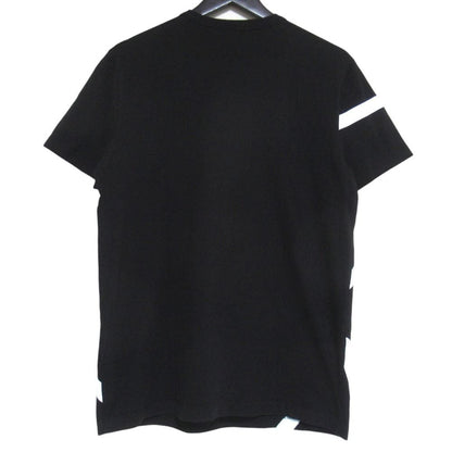 Moncler Maglia T-Shirt Front Logo Print Short Sleeve M Black White — view 2
