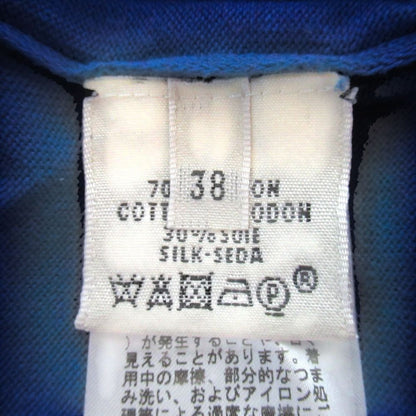 Hermes Cotton Silk French Sleeve High Gauge Knit Top 38 Blue Sweater — view 5