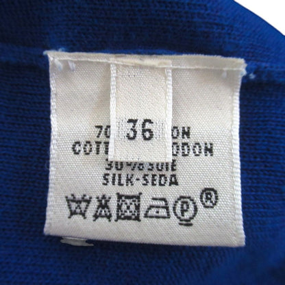 Hermes Cotton Silk High Gee Neck Long Sleeve Knit Cardigan 36 Blue — view 8
